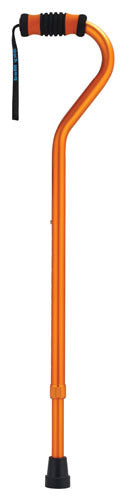 Standard Offset Walking Cane Adjustable Aluminum  Orange