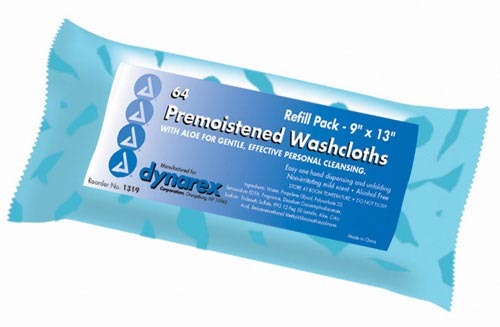 Washcloths - Premoistened & Disposable  Refill Pk/64