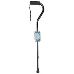 Cane  Soft Foam Offset Handle  Blue Jay  Black with Strap