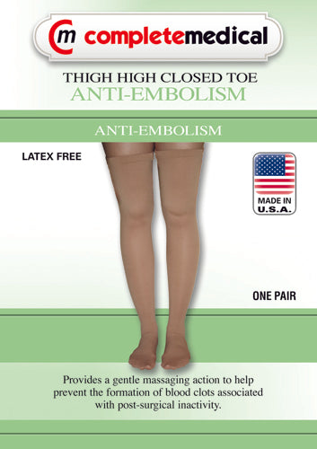 Anti-Embolism Stockings Medium 15-20mmHg Thigh Hi  Closed Toe