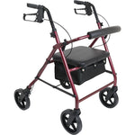 Deluxe Aluminum Rollator 8  Wheels Burgundy